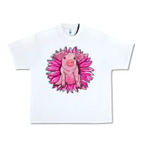 White pink sunflower pig Urban Heavy Tee - RanaPortraitStore