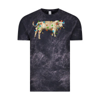 Cloud Black Charolais bull with christmas lights Vintage Tee - RanaPortraitStore