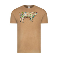 Vintage Camel Charolais bull with christmas lights Vintage Tee - RanaPortraitStore