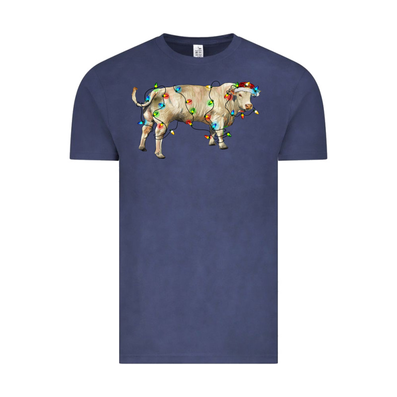 Charolais Bull With Christmas Lights Vintage Tee by RanaPortraitStore | Teevron