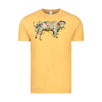 Vintage Mustard Charolais bull with christmas lights Vintage Tee - RanaPortraitStore