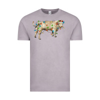 Vintage Zinc Charolais bull with christmas lights Vintage Tee - RanaPortraitStore