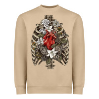 Mushroom Skeleton Rib Cage Heart Heavyweight Sweatshirt - RanaPortraitStore