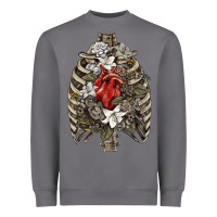 Storm Skeleton Rib Cage Heart Heavyweight Sweatshirt - RanaPortraitStore