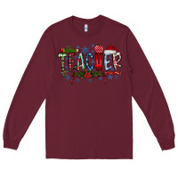 Burgundy teacher christmas Long Sleeve Tee - RacoonDesign