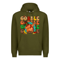 Army Green gobble gobble gobble gobble turkey Premium Hoodie - MaliasSmallBusiness