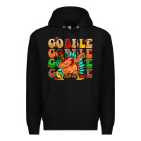 Black gobble gobble gobble gobble turkey Premium Hoodie - MaliasSmallBusiness