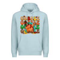 Blue Mist gobble gobble gobble gobble turkey Premium Hoodie - MaliasSmallBusiness