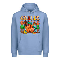Colony Blue gobble gobble gobble gobble turkey Premium Hoodie - MaliasSmallBusiness