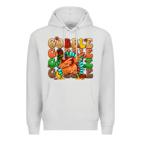 Dove Grey gobble gobble gobble gobble turkey Premium Hoodie - MaliasSmallBusiness
