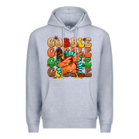 Heather Grey gobble gobble gobble gobble turkey Premium Hoodie - MaliasSmallBusiness