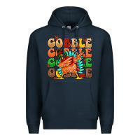 Navy gobble gobble gobble gobble turkey Premium Hoodie - MaliasSmallBusiness