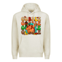 Oatmeal Heather gobble gobble gobble gobble turkey Premium Hoodie - MaliasSmallBusiness