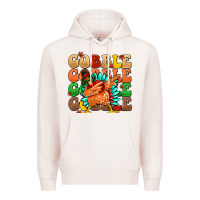 Pale Pink gobble gobble gobble gobble turkey Premium Hoodie - MaliasSmallBusiness