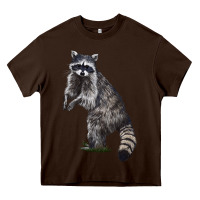 Chocolate Brown Raccoon Illustrations Heavy Core Tee - LillyAllenDesigns