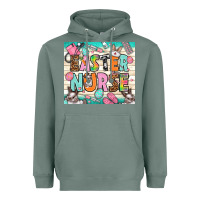 Sage Easter Day Nurse Heavyweight Hoodie - NancyCooperArtShop