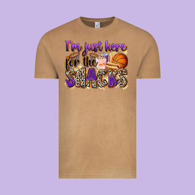 I'm Just Here For The Snacks Basketball Vintage Tee Designed By Zillion Design Studio