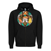 Black fall gnomes round earrings 1 Zipper Hoodie - Artiststas