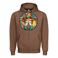 Chestnut fall gnomes round earrings 1 Zipper Hoodie - Artiststas
