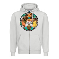 Dove Grey fall gnomes round earrings 1 Zipper Hoodie - Artiststas