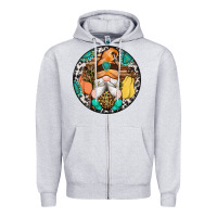 Heather Grey fall gnomes round earrings 1 Zipper Hoodie - Artiststas