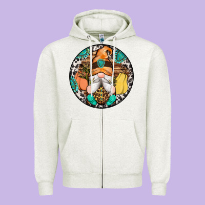 Fall Gnomes Round Earrings 1 Zipper Hoodie Designed By Artiststas