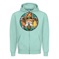 Seafoam fall gnomes round earrings 1 Zipper Hoodie - Artiststas