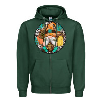 Sports Green fall gnomes round earrings 1 Zipper Hoodie - Artiststas