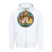 White fall gnomes round earrings 1 Zipper Hoodie - Artiststas