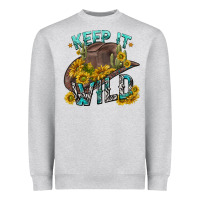 Heather Grey keep it wild tbw Heavyweight Sweatshirt - texasbilliewilder