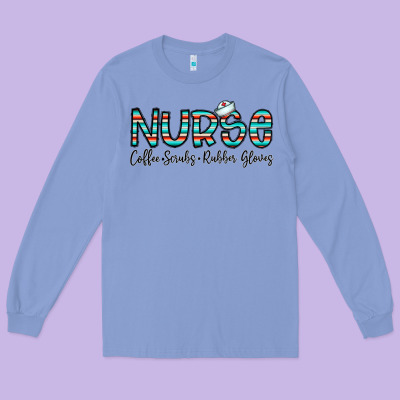Coffee Scrubs And Rubber Gloves Long Sleeve Tee Designed By Cowhidedigitalart
