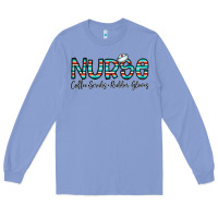 Colony Blue coffee scrubs and rubber gloves Long Sleeve Tee - CowhideDigitalArt