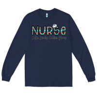 Navy coffee scrubs and rubber gloves Long Sleeve Tee - CowhideDigitalArt