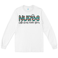 White coffee scrubs and rubber gloves Long Sleeve Tee - CowhideDigitalArt