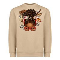 Mushroom baseball afro messy bun Heavyweight Sweatshirt - texasbilliewilder