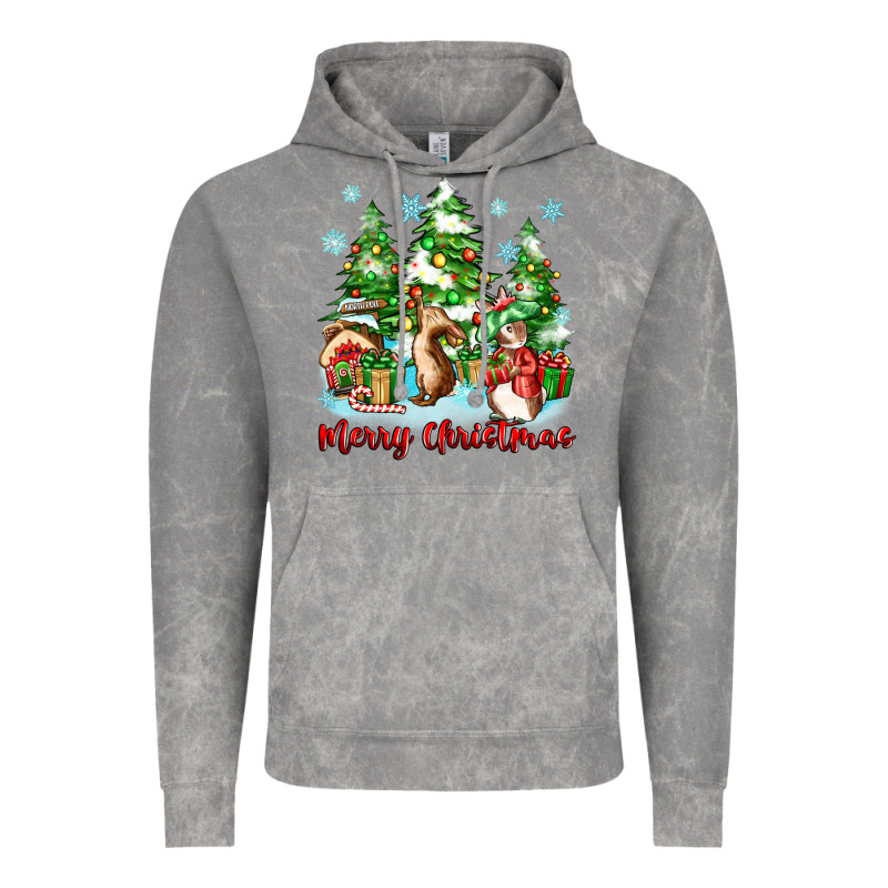 Merry Christmas Rabbits Vintage Hoodie by Zillion Design Studio | Teevron