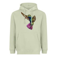 Matcha Flying Ruby Throated Hummingbird Heavyweight Hoodie - LillyAllenDesigns