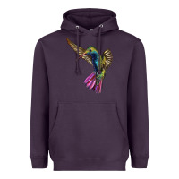 Plum Flying Ruby Throated Hummingbird Heavyweight Hoodie - LillyAllenDesigns