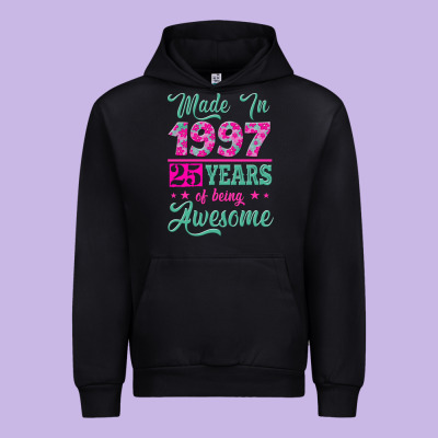 Made In 1997, 25 Years Of Being Awesome Urban Hoodie Designed By Jasminsmagicworld