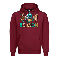 Burgundy tis the season american football Zipper Hoodie - Jasminsmagicworld
