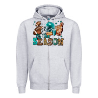 Heather Grey tis the season american football Zipper Hoodie - Jasminsmagicworld