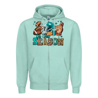Seafoam tis the season american football Zipper Hoodie - Jasminsmagicworld