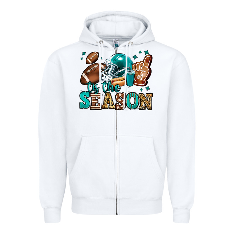 Tis The Season American Football Zipper Hoodie by Jasminsmagicworld | Teevron
