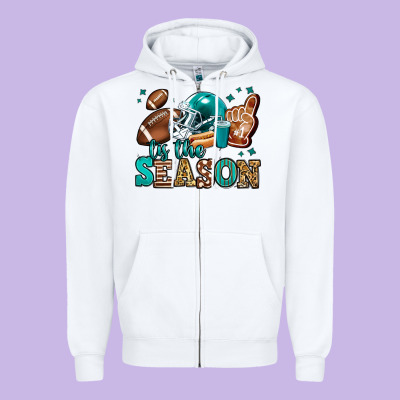 Tis The Season American Football Zipper Hoodie Designed By Jasminsmagicworld