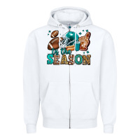 White tis the season american football Zipper Hoodie - Jasminsmagicworld