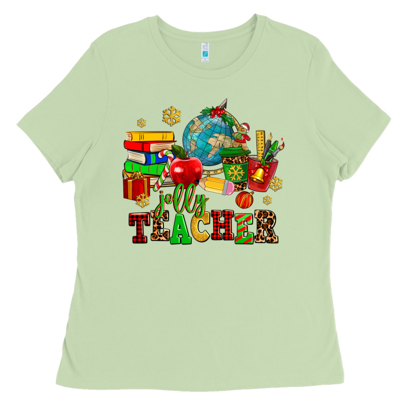 Christmas Jolly Teachers Ladies Tee by AdoDesignShop | Teevron