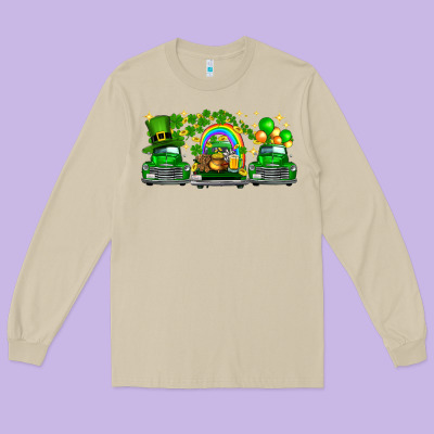 St Patricks Trucks Long Sleeve Tee Designed By Fadigitalartstudio