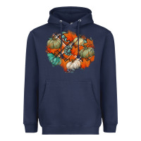 Navy fall autumn patches Heavyweight Hoodie - Jasminsmagicworld