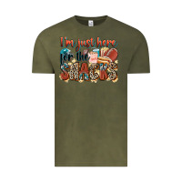 Vintage Olive i'm just here for the snacks american football Vintage Tee - Zillion Design Studio