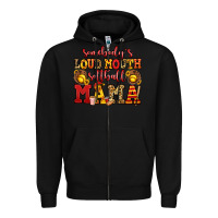 Black somebody's loud mouth softball mama Zipper Hoodie - Jasminsmagicworld